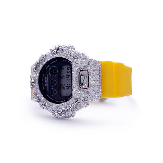 G-Shock DX-GS-0109 – Yellow Military Style with Handmade Diamond Bezel