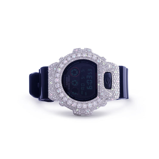 Iced-Out G-Shock Watch – Classic Diamond Bezel with Midnight Black Strap DX-GS-0121