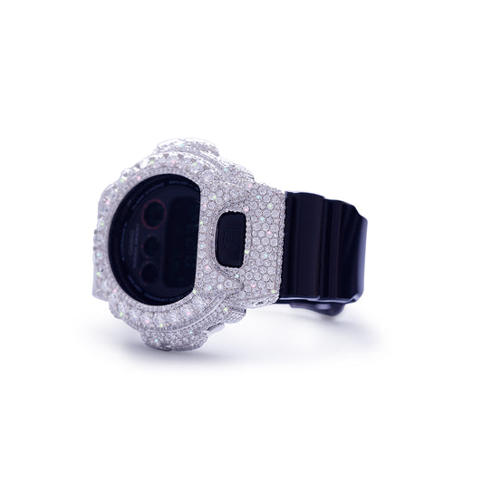 Iced-Out G-Shock Watch – Classic Diamond Bezel with Midnight Black Strap DX-GS-0121