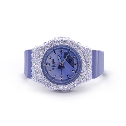 Purple Haze G-Shock – Lavender Strap with Frosted Diamond Bezel