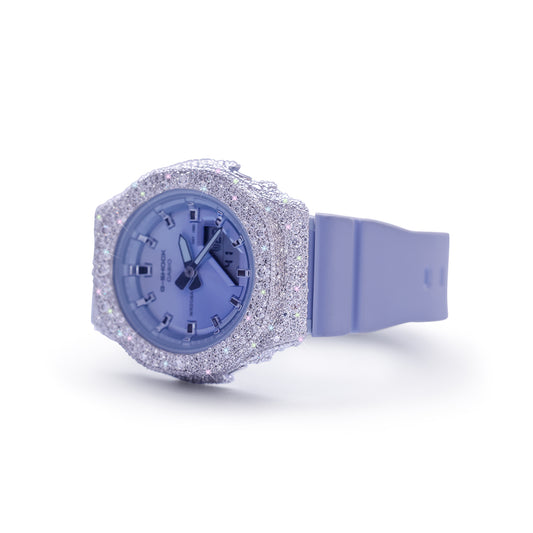 Purple Haze G-Shock – Lavender Strap with Frosted Diamond Bezel