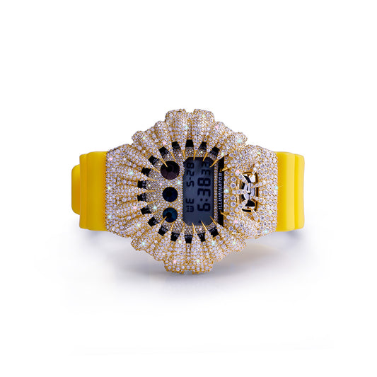 Yellow G-Shock Bust Down – Gold Iced Claw Design