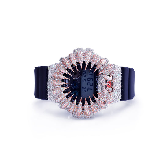 Rose Gold G-Shock with Skull Accent – Navy Strap Edition