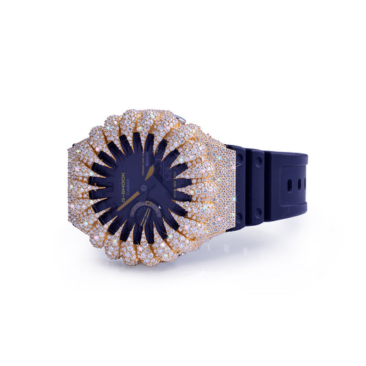 Gold Radiance G-SHOCK with Full Iced-Out Sunburst Bezel