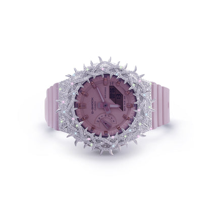 Blush Pink G-SHOCK with Diamond Encrusted Spiked Bezel