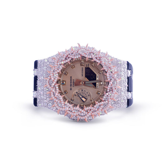 Champagne Gold G-SHOCK with Rose Diamond Crown & Two-Tone Sparkle