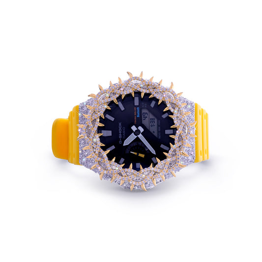 Black Dial Yellow Strap G-Shock – Gold Spike Diamond Edition