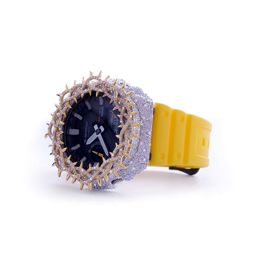 Black Dial Yellow Strap G-Shock – Gold Spike Diamond Edition
