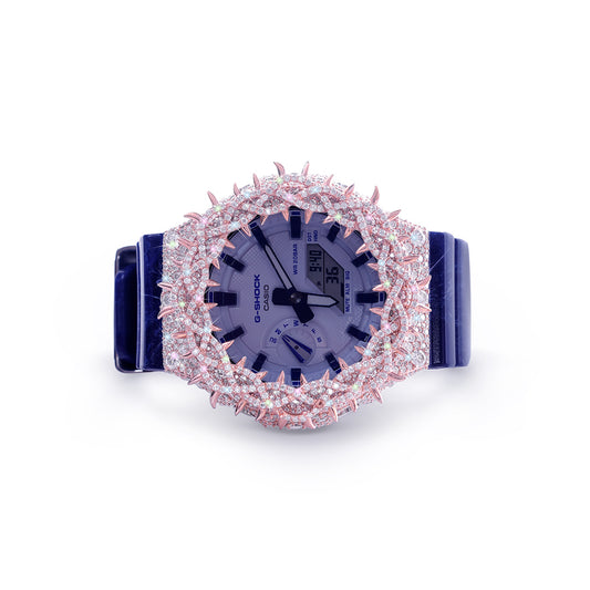 Lavender Ice G-Shock – Pink Spike Custom Bezel
