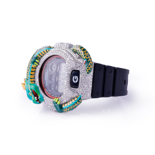 Dragon Bezzel With Natural Diamond - G-Shock- White 