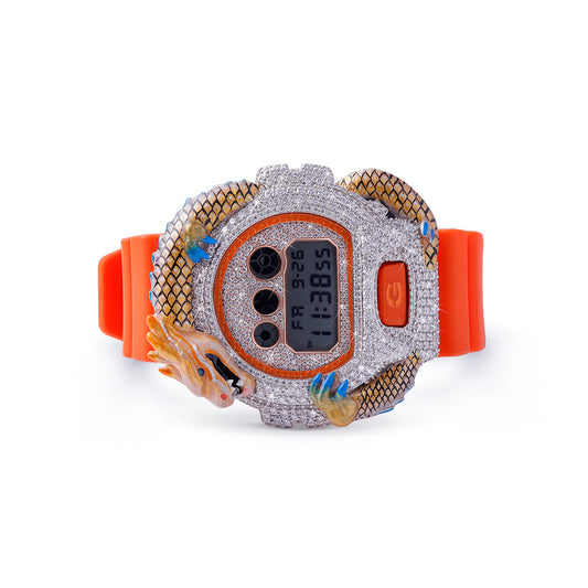 Dragon Bezzel With Natural Diamond -Dragon Orange Edition -G-Shock 