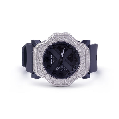 Black Cross Dial with Naturla Diamond Bezzel 