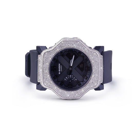 Black Cross Dial with Naturla Diamond Bezzel 