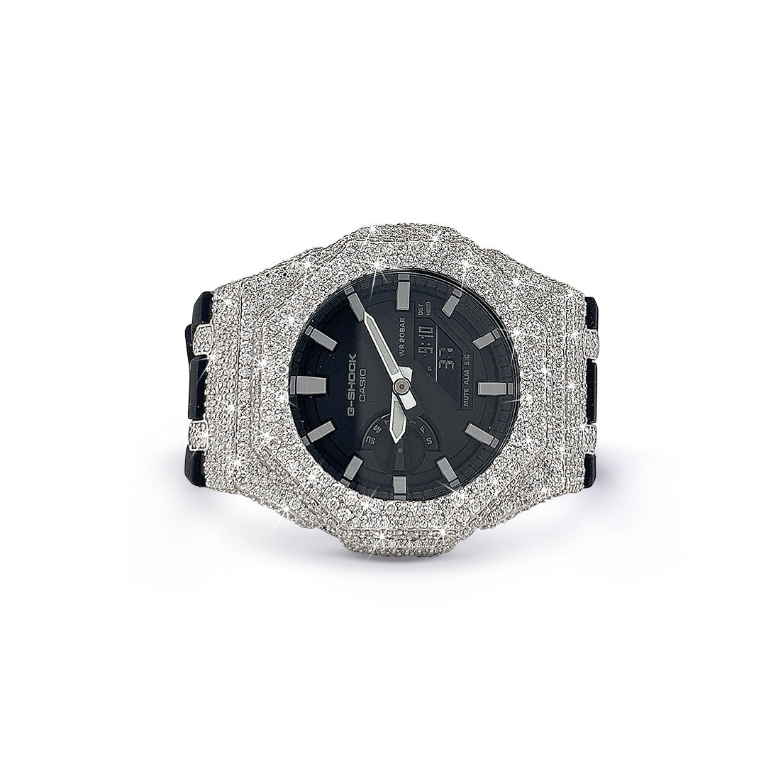G-Shock Black Round Dial With Natural Diamond