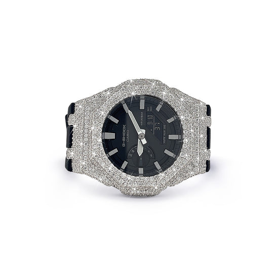 G-Shock Black Round Dial With Natural Diamond