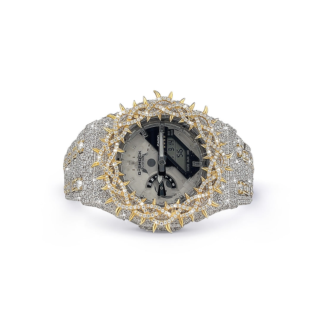 G-Shock Fully Iced-Out thorns Bezel With VVS Moissanite Diamond 