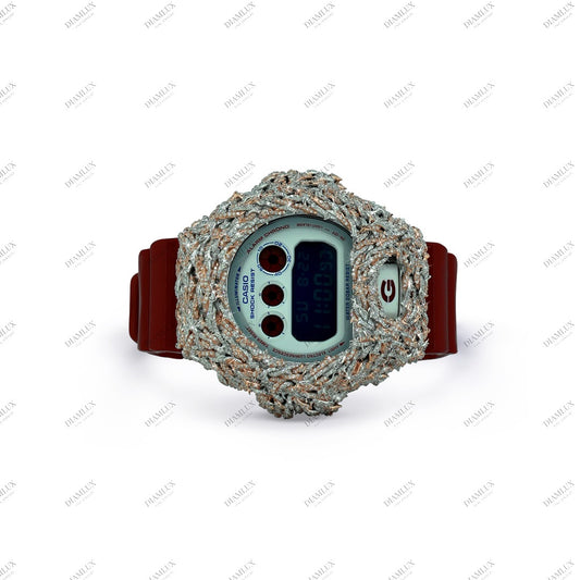 Natural Diamond G- Shock Watch with Red Band Diamlux