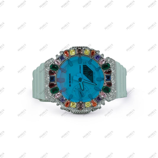Moissanite Multi Colour Diamond G- Shock Edition Diamlux Fine Jewelry