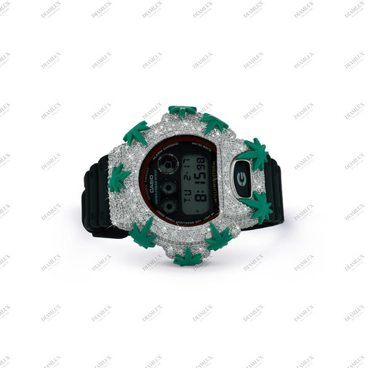 Moissanite Diamond G- Shock Watch Leaves Edition Diamlux