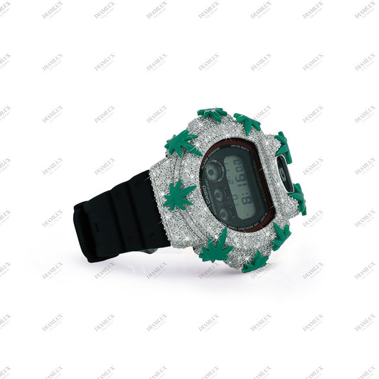 Moissanite Diamond G- Shock Watch Leaves Edition Diamlux