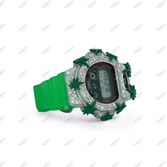Moissanite Diamond G- Shock  Watch with Leaves Edition Diamlux