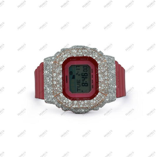 Natural Diamond G- Shock Watch Square Dial Diamlux