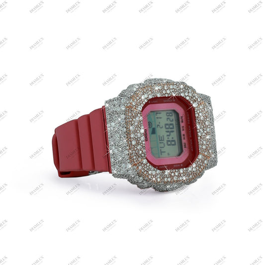 Natural Diamond G- Shock Watch Square Dial Diamlux