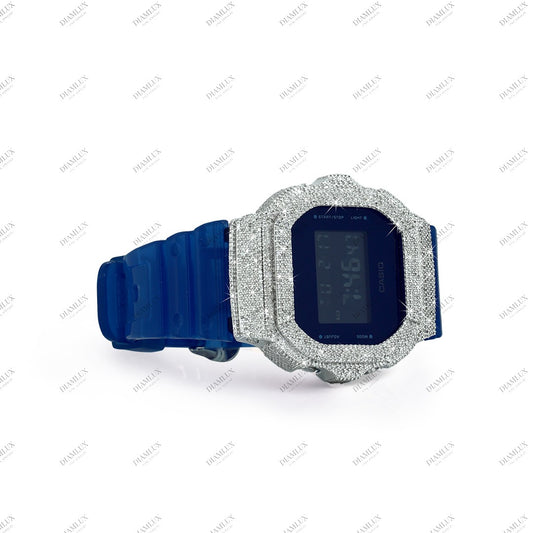 Natural Diamond G-Shock Watch Blue Edition Diamlux