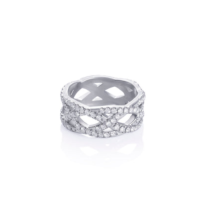 Criss-Cross Diamond Eternity Band
