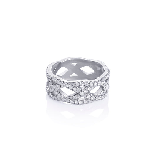 Criss-Cross Diamond Eternity Band