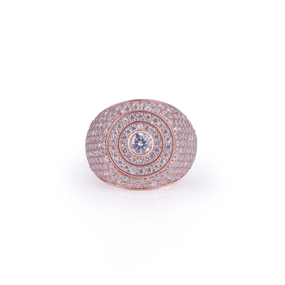 Elegant Rose Gold Dome Ring with Center Stone Highlight
