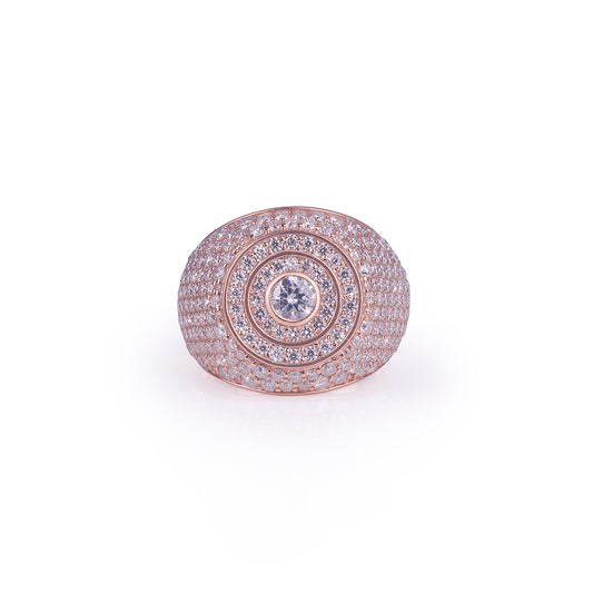 Elegant Rose Gold Dome Ring with Center Stone Highlight