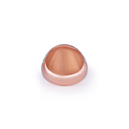 Elegant Rose Gold Dome Ring with Center Stone Highlight