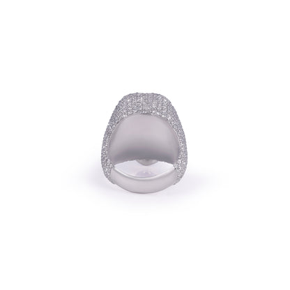 Unique Iced Out Lips & Tongue Statement Ring