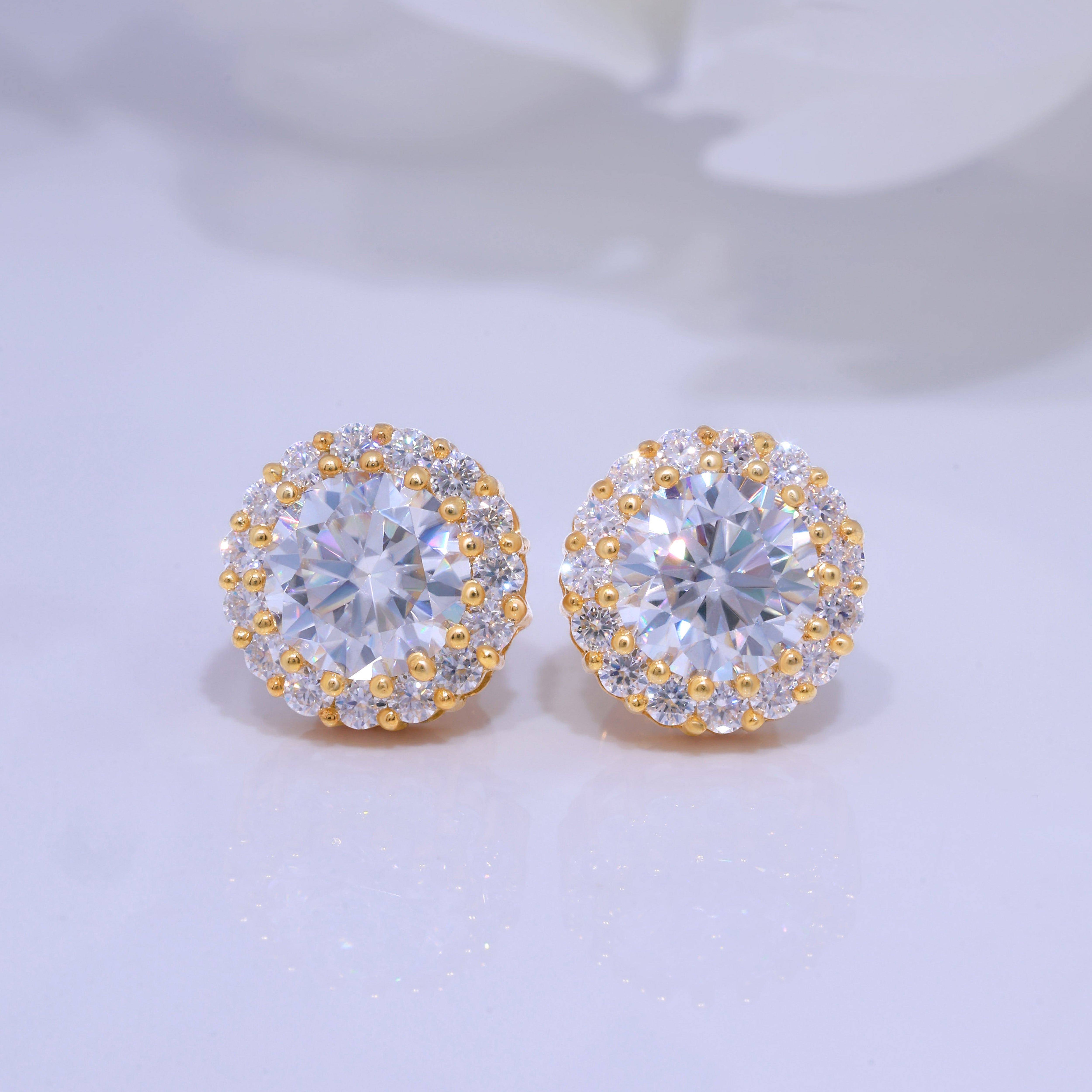Yellow Gold (Plated) 925 silver with moissanite diamonds Diamlux Fine Jewelry