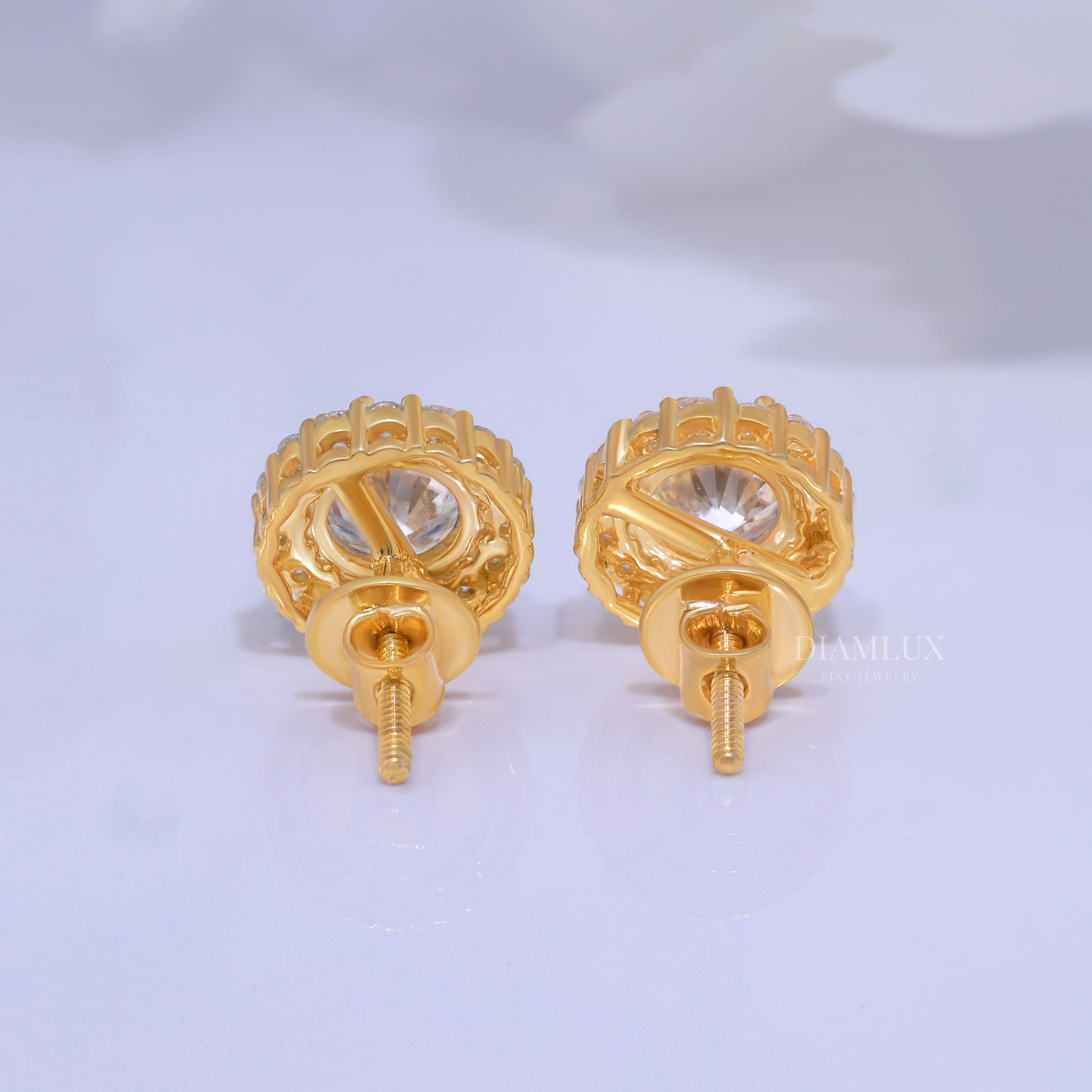 Yellow Gold (Plated) 925 silver with moissanite diamonds Diamlux Fine Jewelry