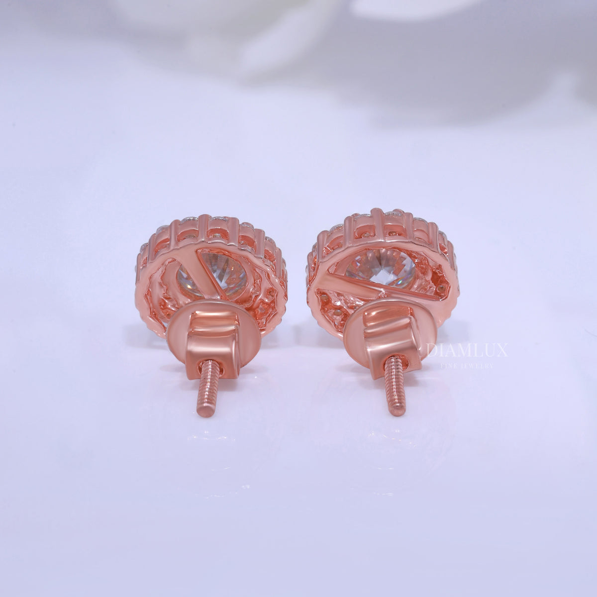 925 silver with moissanite diamond earrings Diamlux Fine Jewelry