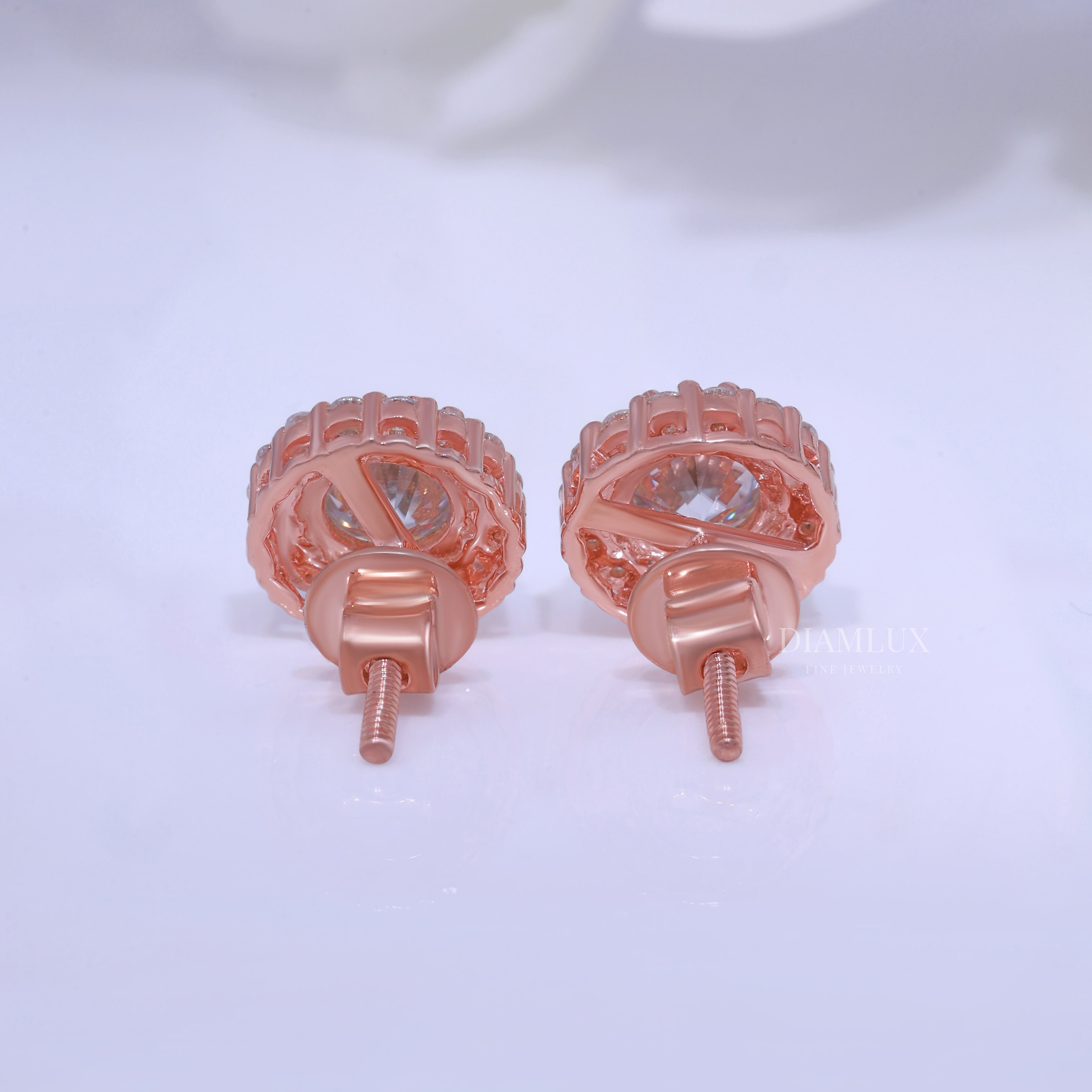 925 silver with moissanite diamond earrings Diamlux Fine Jewelry