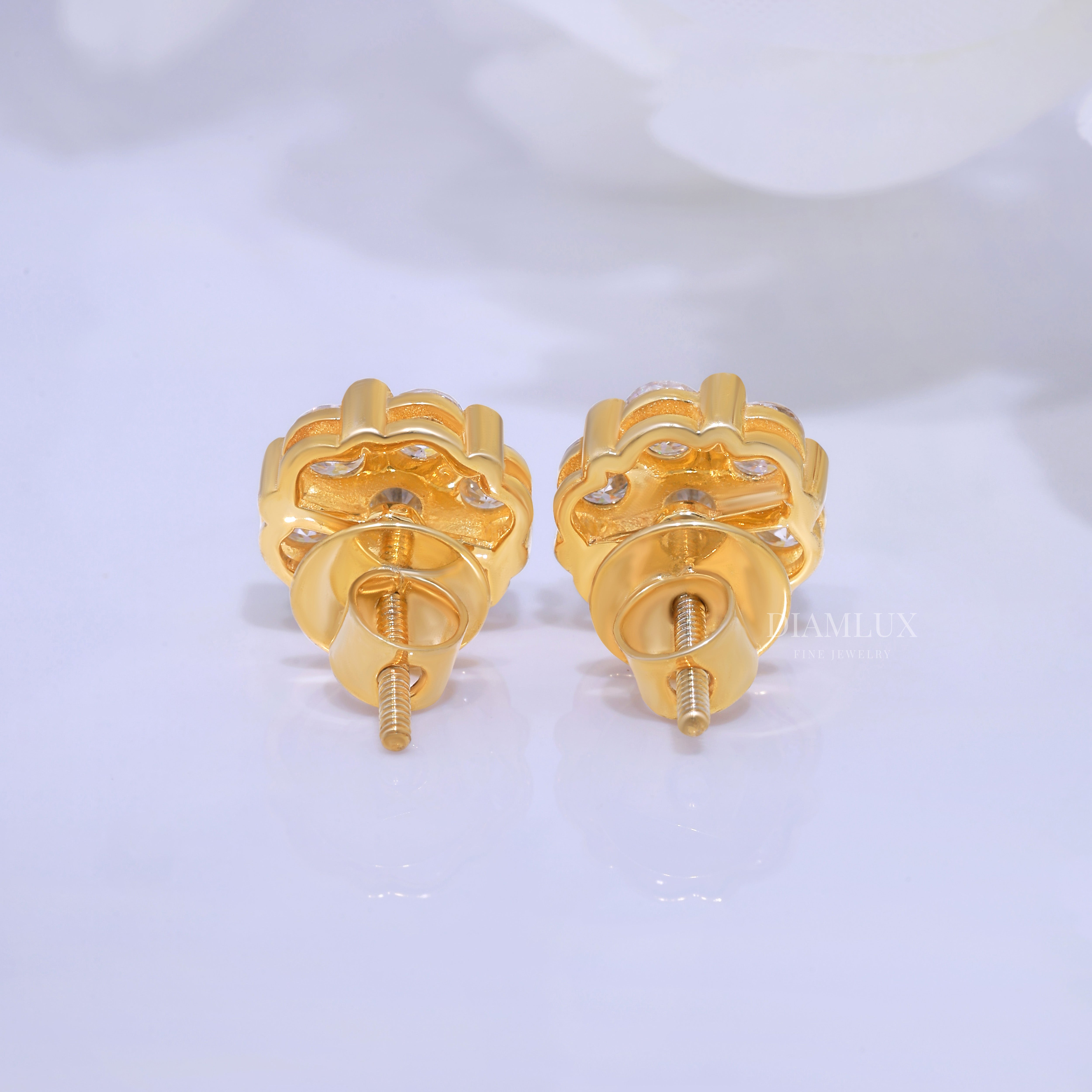 Fully Iced-out 925 silver with moissanite diamond earring Diamlux Fine Jewelry