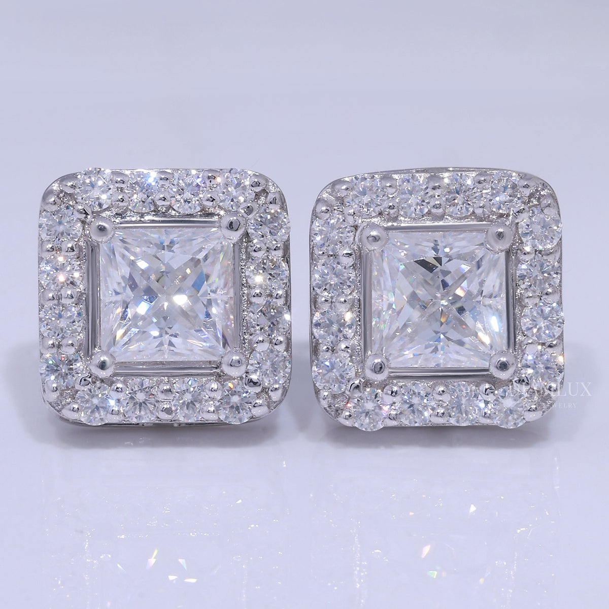 925 silver with moissanite diamonds white gold Diamlux Fine Jewelry