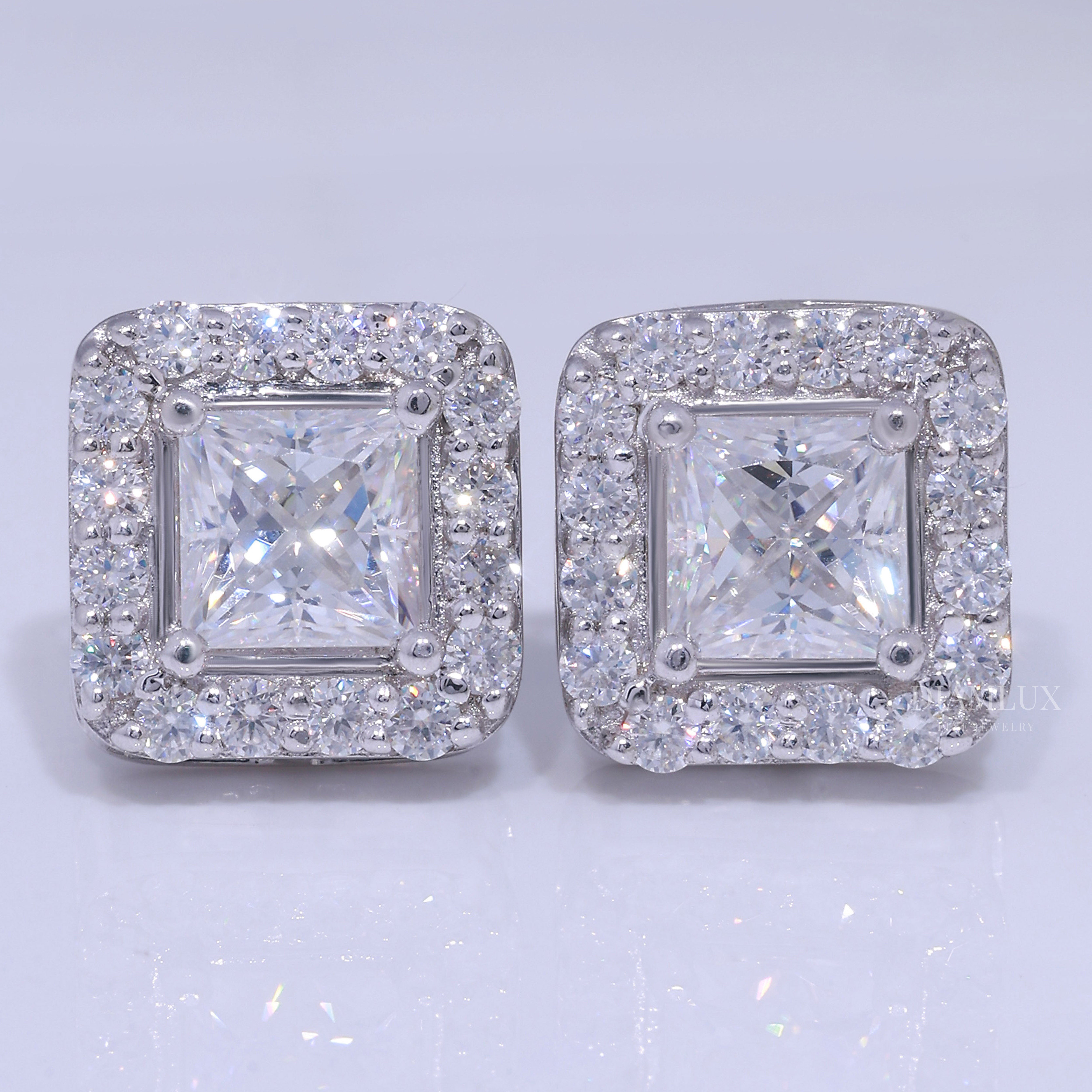 925 silver with moissanite diamonds white gold Diamlux Fine Jewelry
