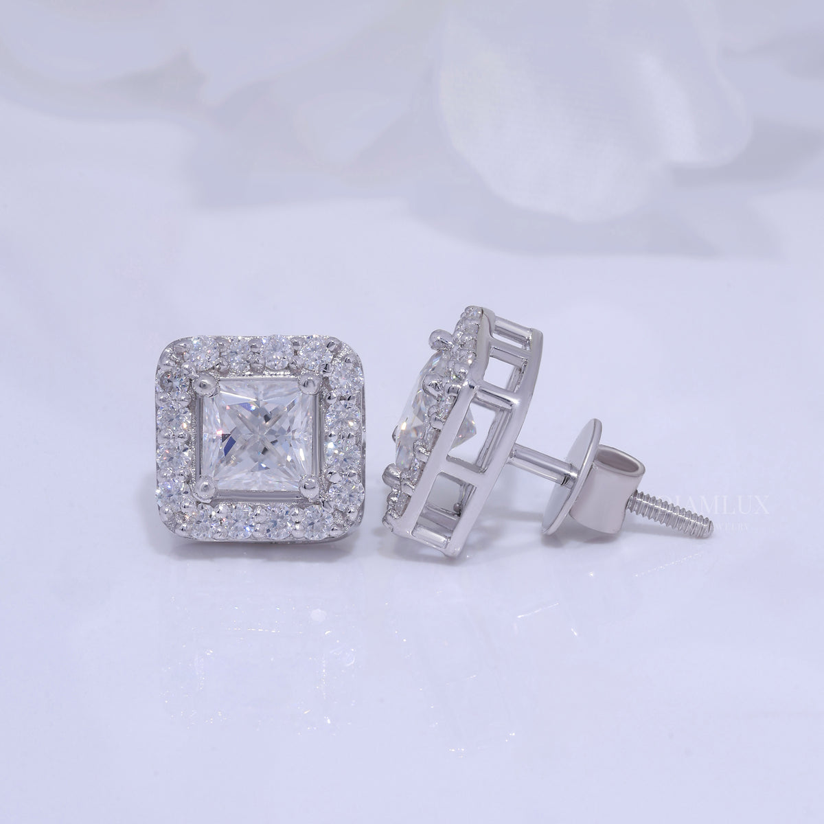 925 silver with moissanite diamonds white gold Diamlux Fine Jewelry
