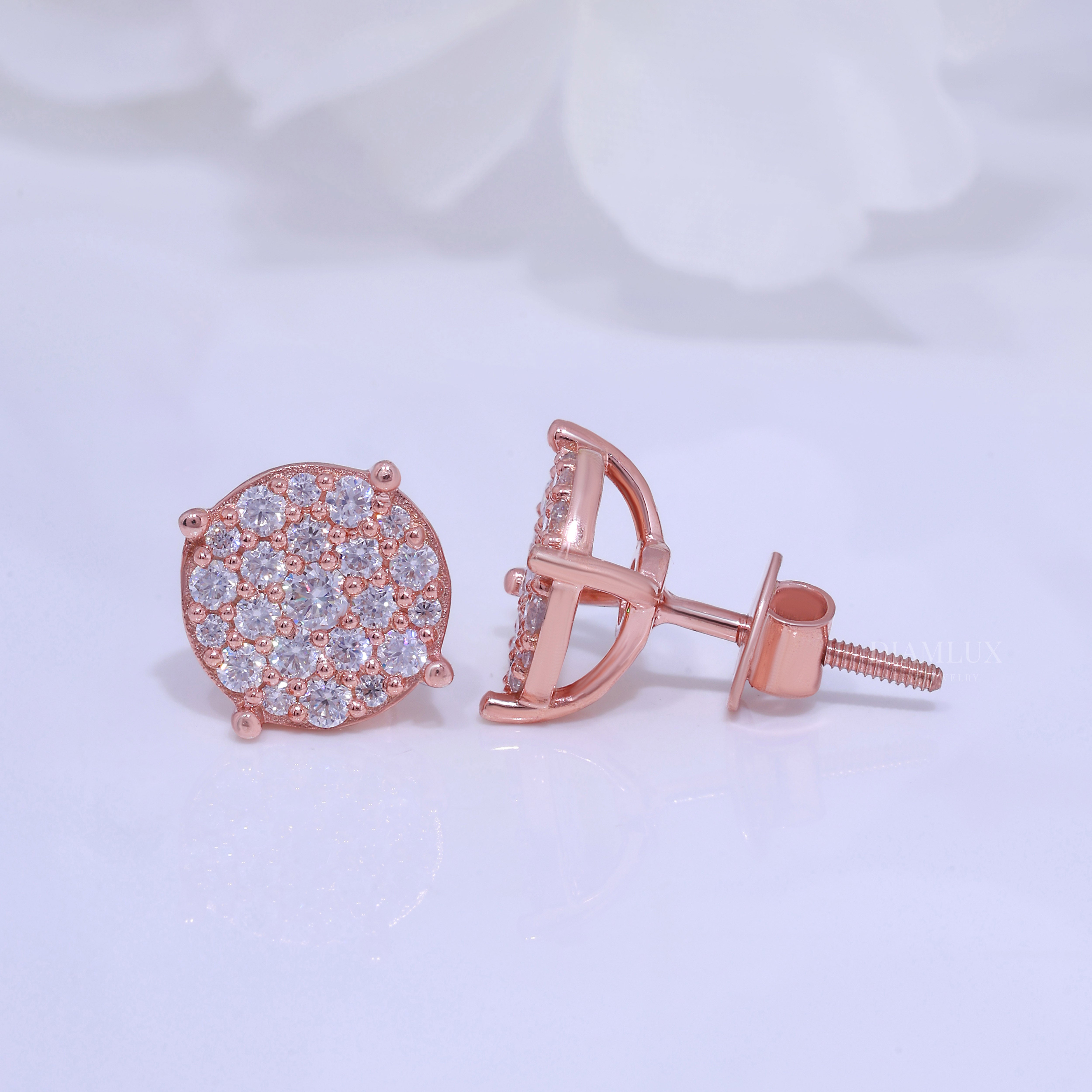 925 silver with moissanite diamond earrings Diamlux Fine Jewelry