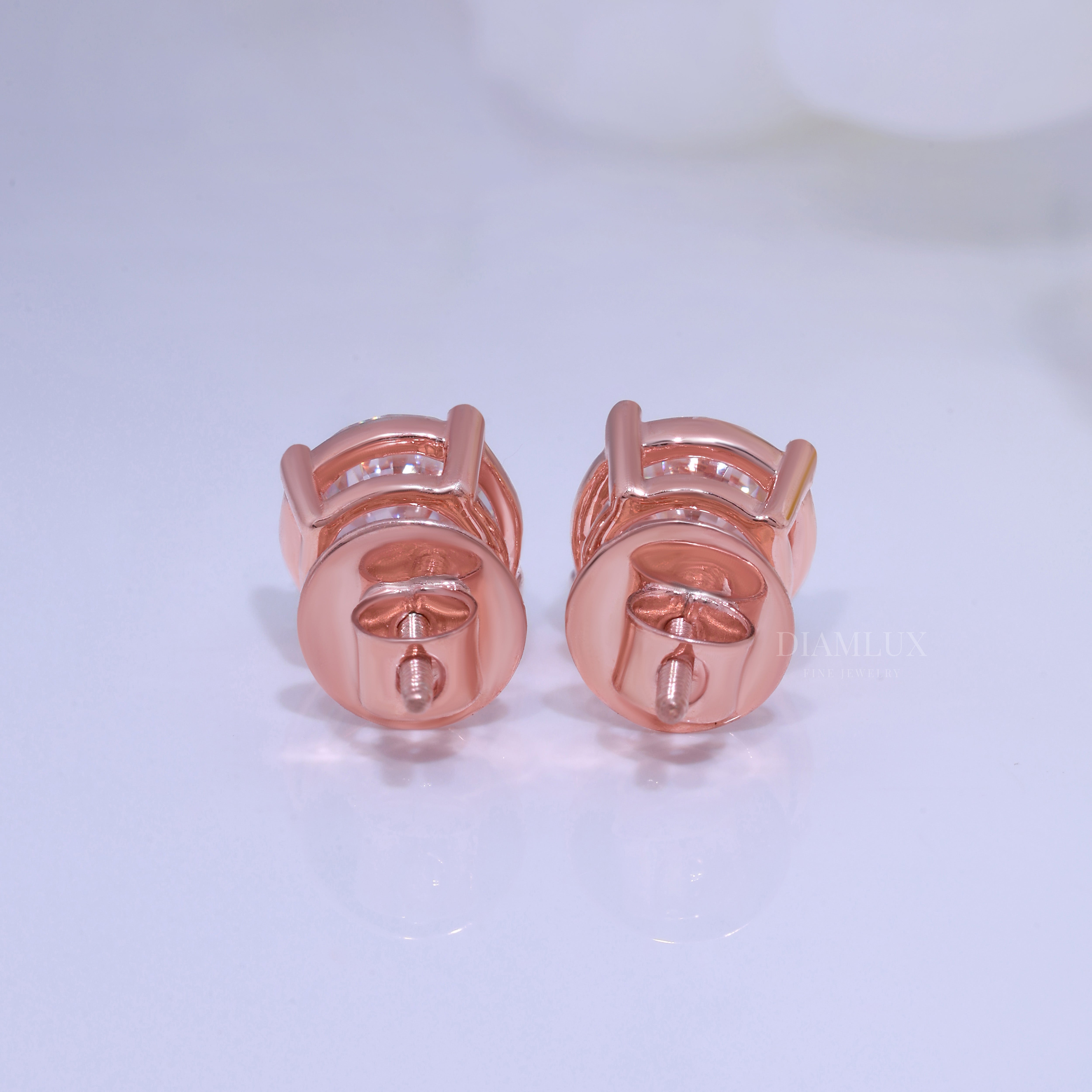 Earring for wedding and special occasions 925 silver with moissanite diamond Rose Diamlux Fine Jewelry