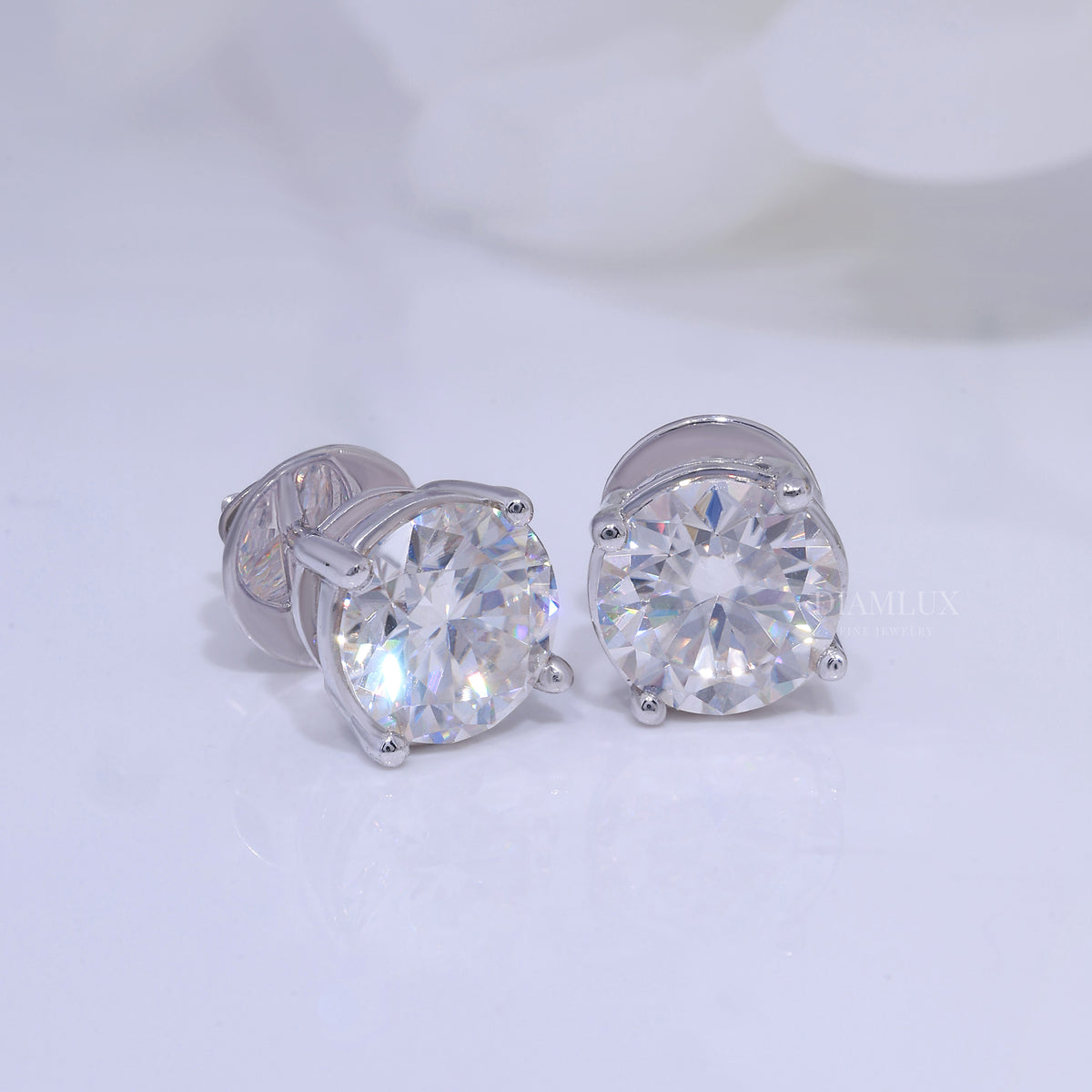 925 silver with moissanite diamond earring foe wedding and special occasions Diamlux Fine Jewelry