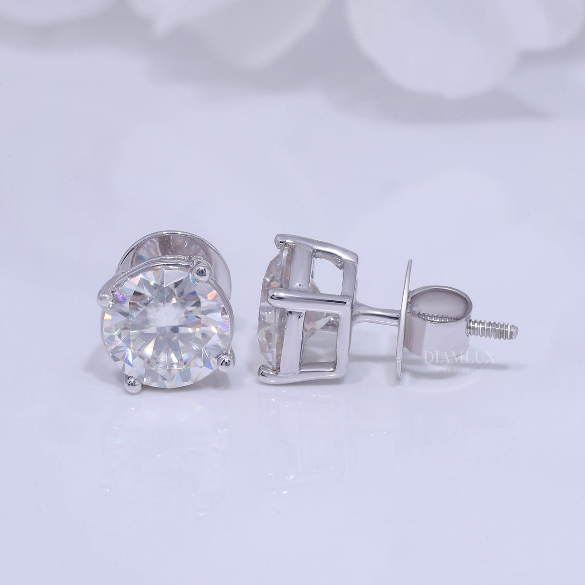 925 silver with moissanite diamond earring foe wedding and special occasions Diamlux Fine Jewelry