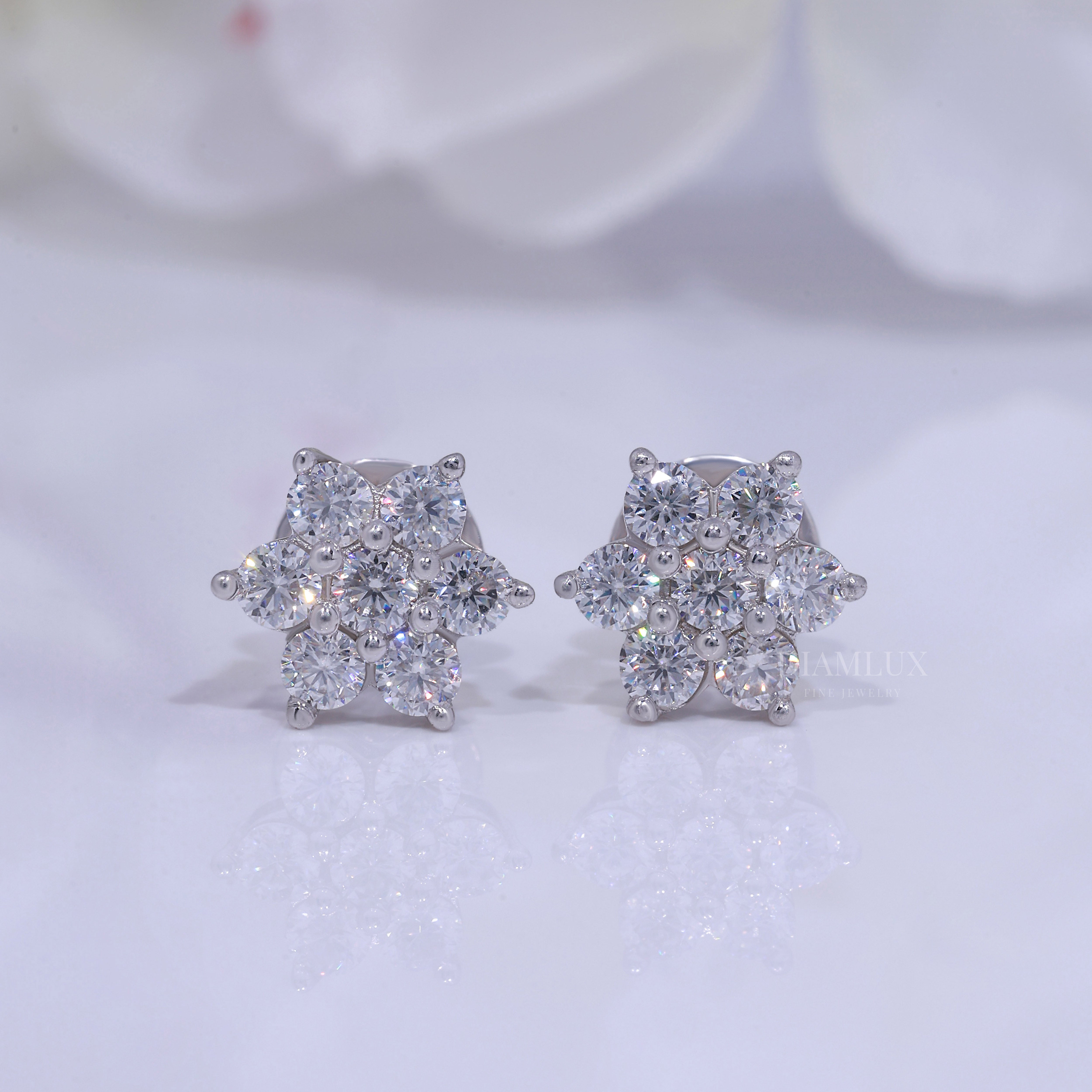 Star Shape White Gold Plated with 925 silver - moissanite diamond Diamlux Fine Jewelry