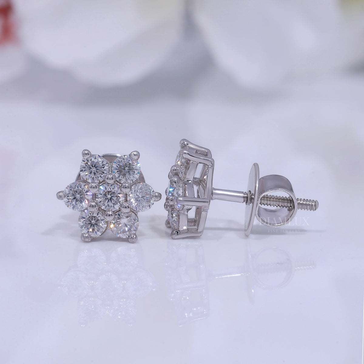 Star Shape White Gold Plated with 925 silver - moissanite diamond Diamlux Fine Jewelry