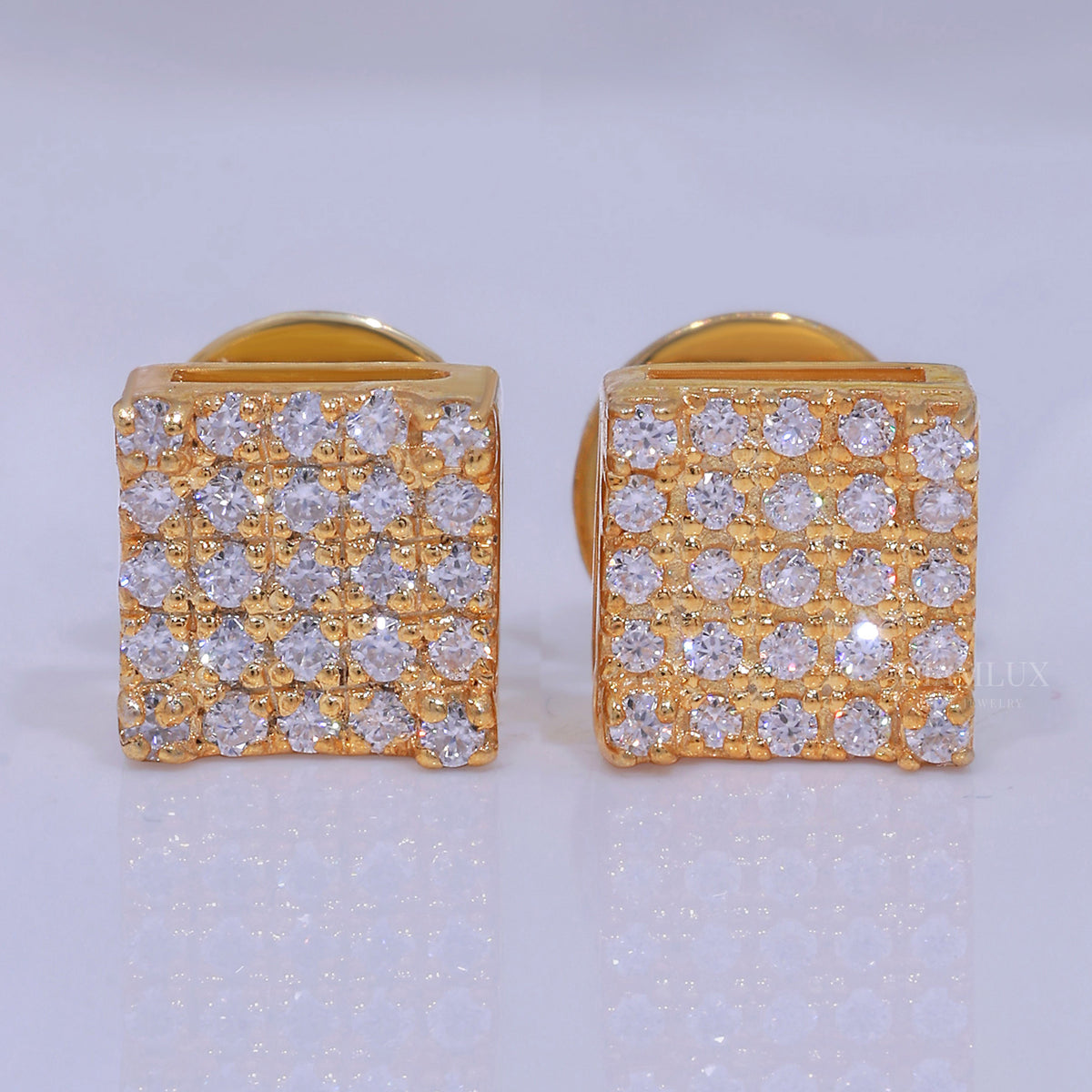 925 silver with moissanite diamond yellow gold plated Diamlux Fine Jewelry
