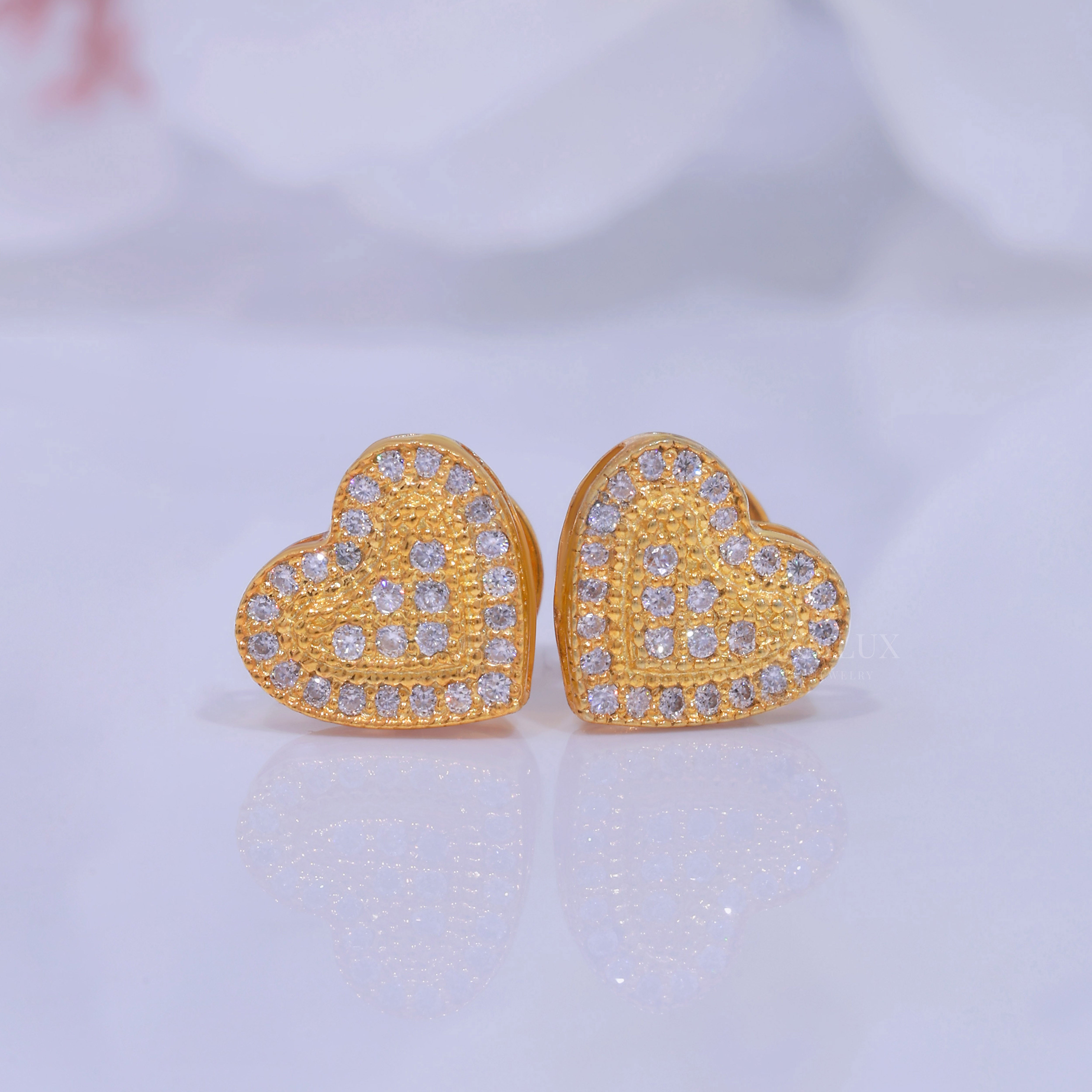 925 silver with moissanite diamond yellow gold earrings Diamlux Fine Jewelry